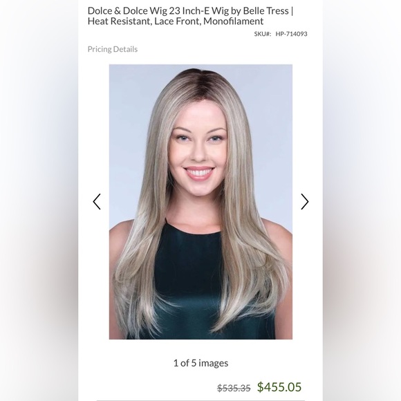 Belle Tress Dolce & Dolce Wig in Butterbeer Blonde 23 inches - Picture 7 of 9